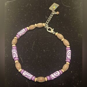 Vintage Purple beaded anklet